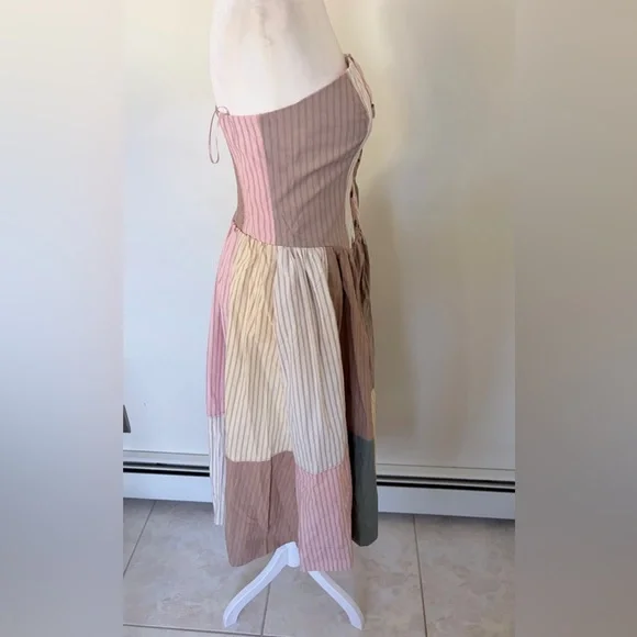 NWT $188 Anthropologie Maeve Strapless Drop-Waist A-Line Midi Dress XSP - Picture 6 of 12